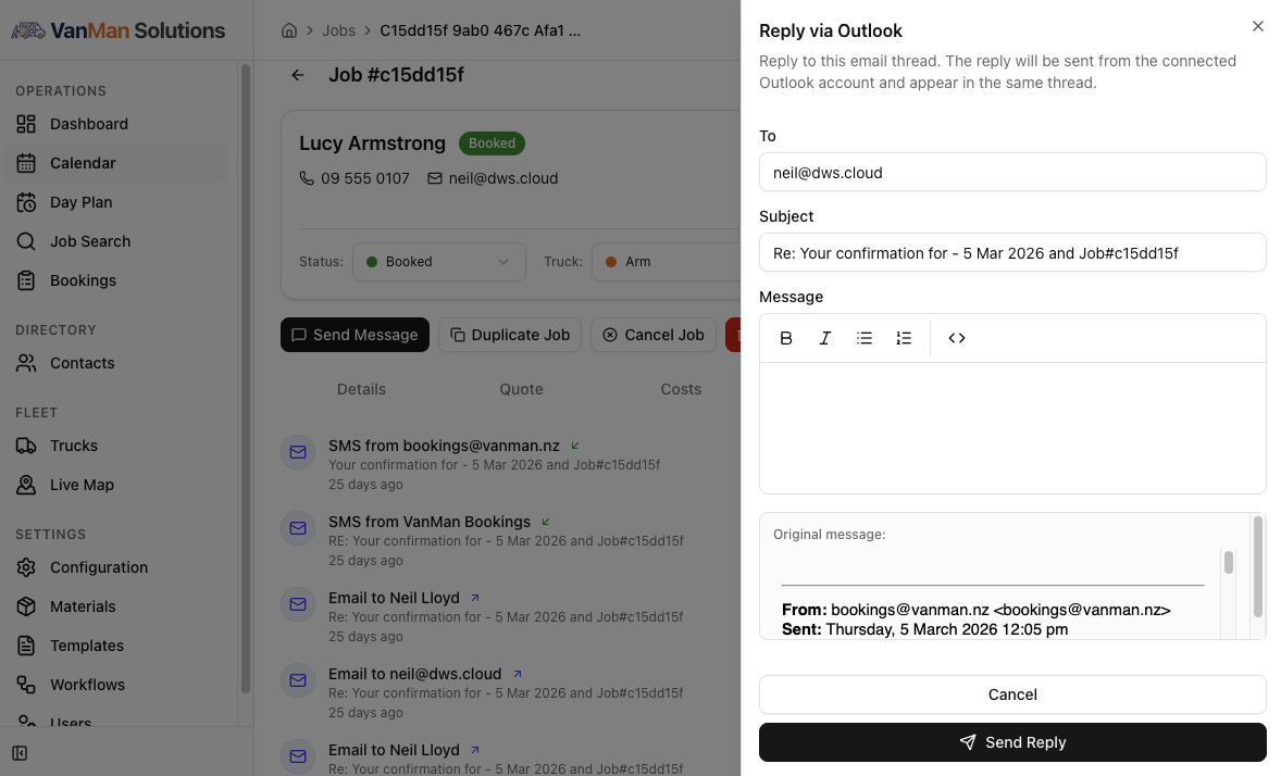 Messaging from inside the job